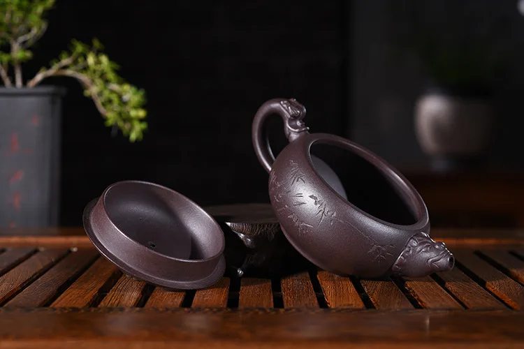 Фиолетовая глина yixing pot Подлинная artisan mine старая фиолетовая глина дракон горшок кунгфу чайник чайный набор замена волос