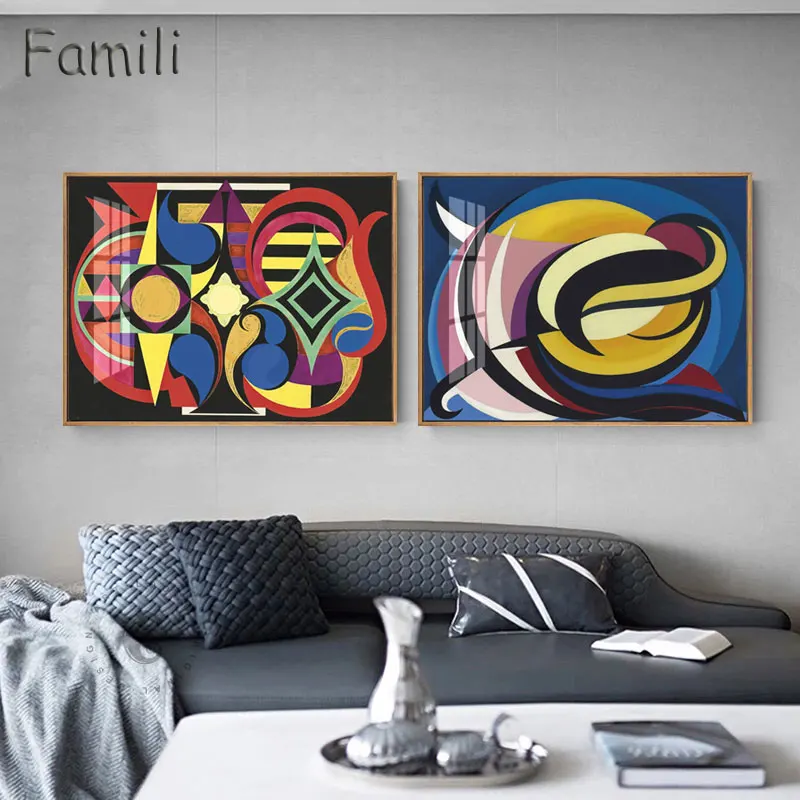 Ретро мода абстрактные пейзажные линейные постеры и печати на холсте, картина на стену для гостиной в современном скандинавском стиле декора дома.