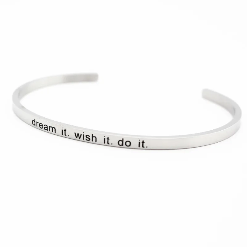 1 шт./лот браслет из нержавеющей стали гравированные позитивные вдохновляющие