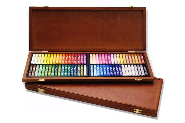 Free Shipping 72 Colors Mungyo Gallery Artists' Round Full SZ Oil Pastel Wood Box MOP-72W