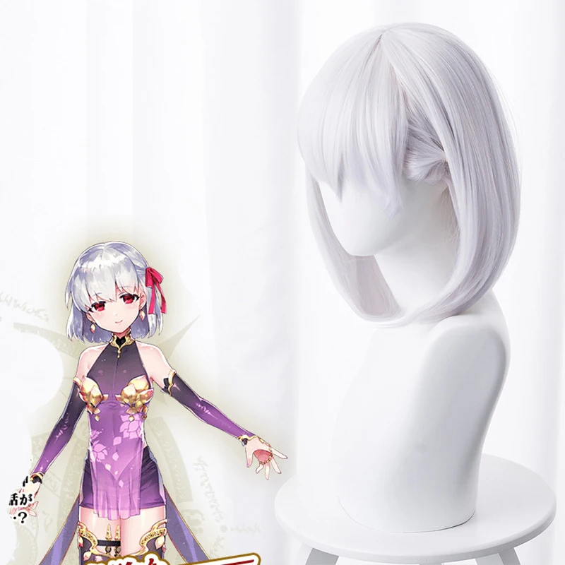 Fate Grand Order Kama Cosplay Hair 35 см Косплей Серебряный головной убор термостойкие