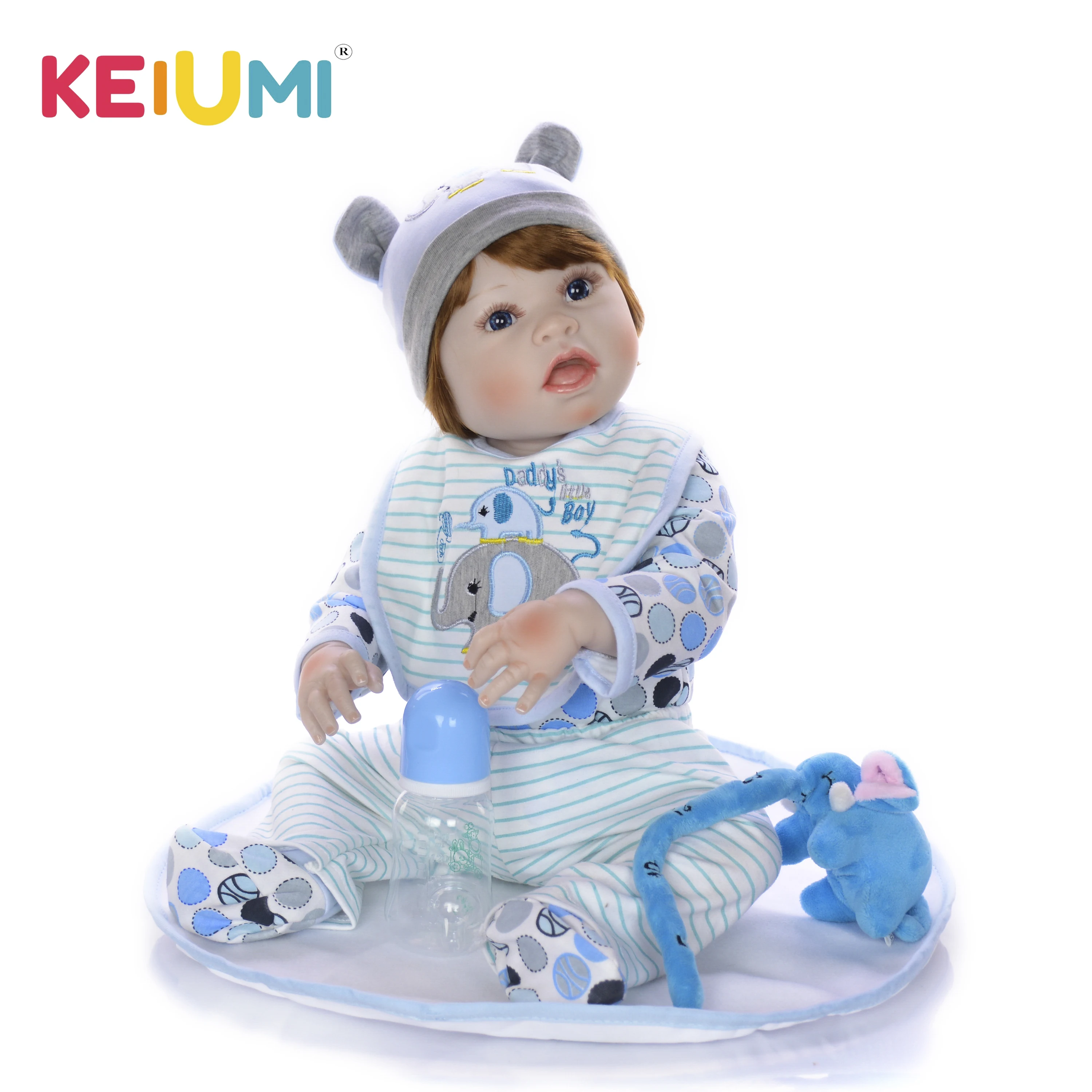 KEIUMI Косплей говорящие Детские куклы Reborn 23 дюйма полностью силиконовые виниловые