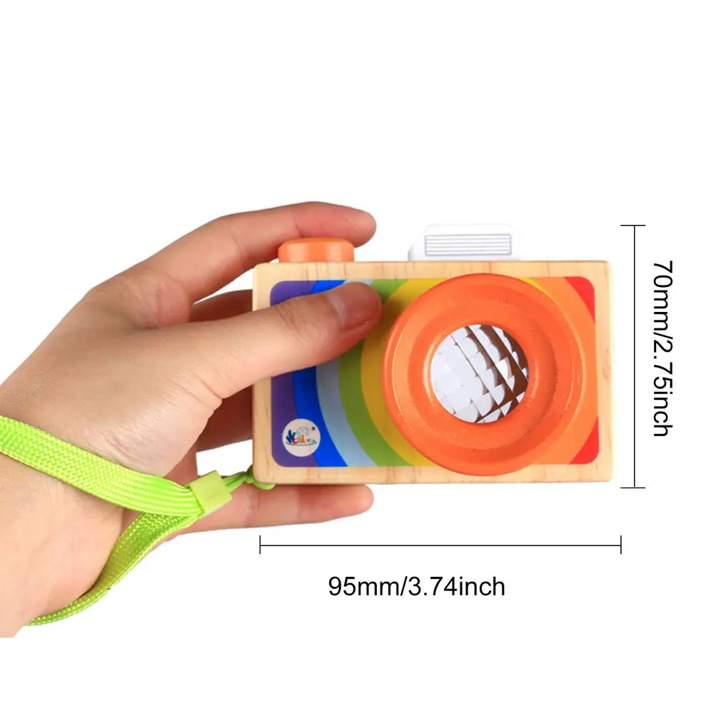 Children Simulation Camera Multicolor Wooden Baby Toy Convenient Play Unique Design Fine Craftsmanship Kaleidoscope |