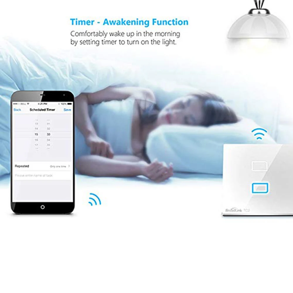 Оригинальный Broadlink TC2 стандарт ЕС РЧ Сенсорная панель Переключатель 123 Gang RM PRO