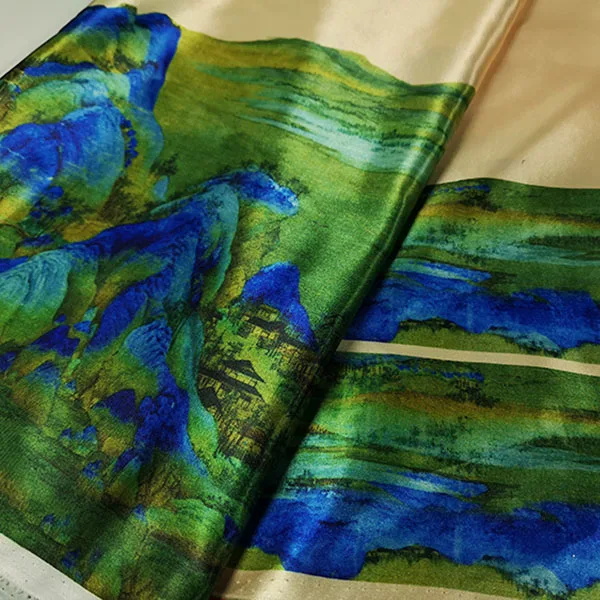 2 метра Китайская классическая маунтинская живопись атласная гладкая