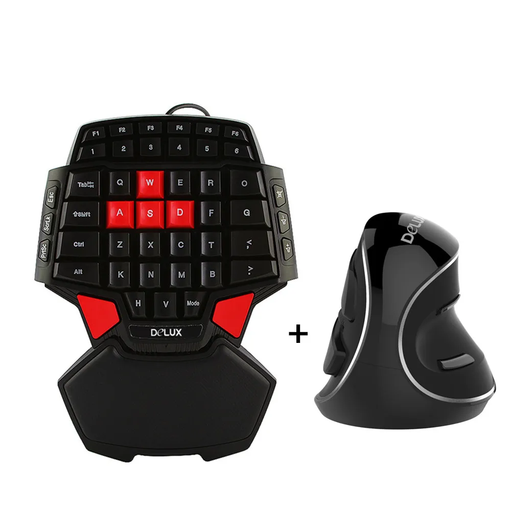 keypad with mouse 3 Delux T9 игровая клавиатура Мини 47 клавиш клавиатура M618 плюс эргономичная Вертикальная мышь игровая мышь Мыши для ПК Компьютерная геймерская мышь - Цвет: keypad with mouse 3