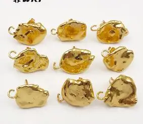 Gold color JF299 WKT натуральный пресноводный жемчуг случайного размера с полным золотом, серьги для женщин, модные серьги, дизайн - Окраска металла: Gold color