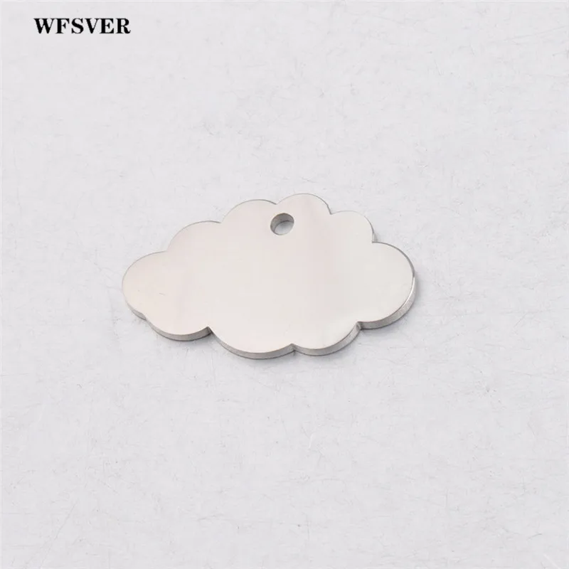 silver WFSVER 5 шт./Партия 15*25 мм из нержавеющей стали облако Подвески кулон аксессуары разъем для DIY ожерелья браслет ювелирных изделий - Окраска металла: silver