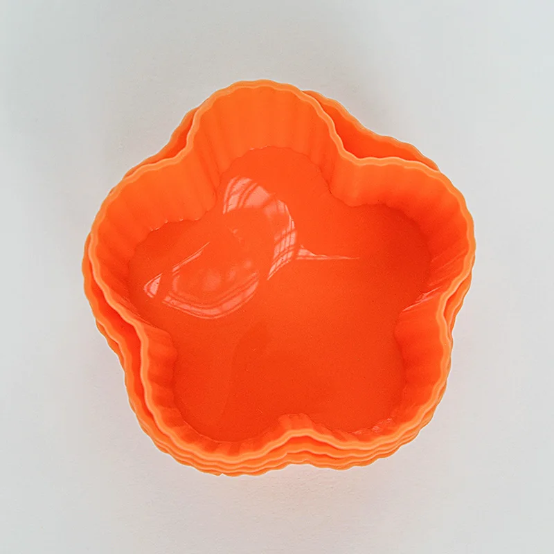6 Шт./лот Цветок Форма Силиконовая Мягкая Круглый Торт Плесень Маффин Шоколад