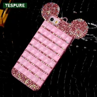 yespure fancy bling diamond mobile back cover for iphone 7plus shinning cute mouse ears girls luxury phone cases accessories