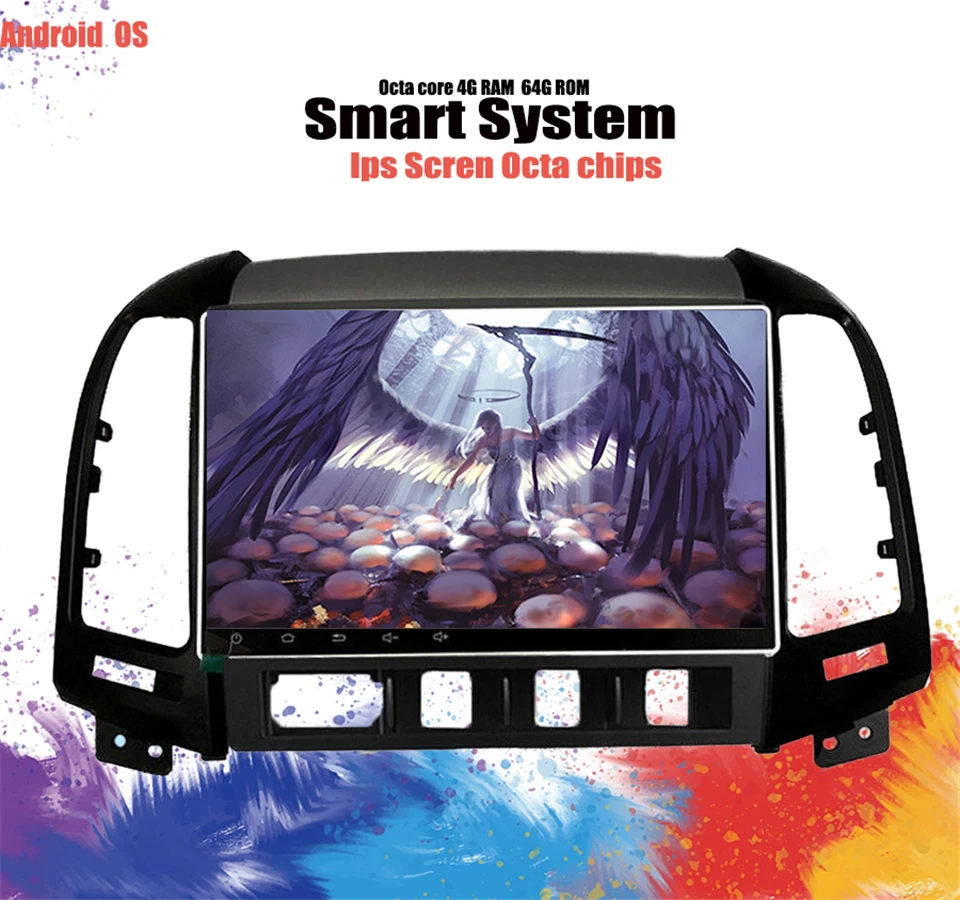 2Din Android 10 0 9 &quotGPS автомобильное радио для HYUNDAI SANTA FE 2005 06 2007 2008-2012 dvd экран 6 + 128G
