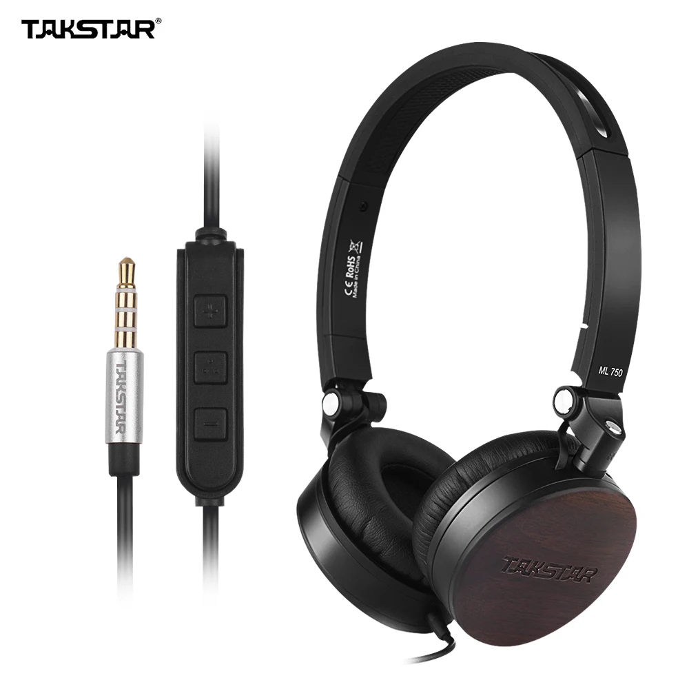 TAKSTAR мл 750 mfi сертифицированный сандаловое дерево Накладные наушники с микрофоном