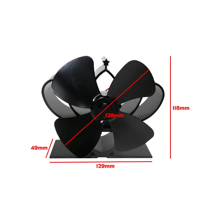 

Mini Stove Fan 4 Blade Fireplace Fan Heat Powered komin Wood Burner Eco Fan Friendly Quiet Home Efficient Heat Distribution