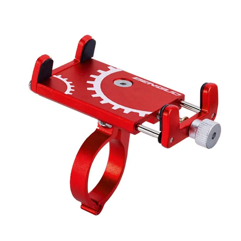 RED Алюминиевый велосипедный держатель для телефона MTB Горный шоссейный велосипед мотоцикл для 3,5-6,5 дюймов мобильный поддержка gps Велоспорт кронштейн крепление - Цвет: RED