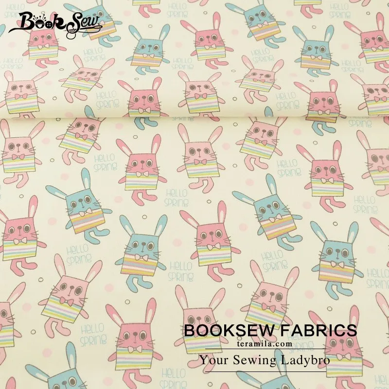 Booksew Текстиль для дома ткань мультфильм кролик Дизайн 100% хлопок саржа Ткань