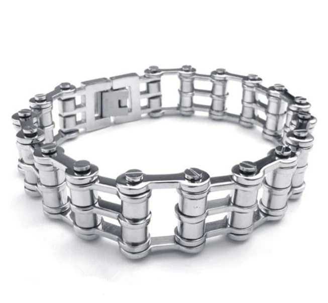 Модный браслет из нержавеющей стали для мотоцикла велосипеда 9 дюймов (23 см) * 16 мм