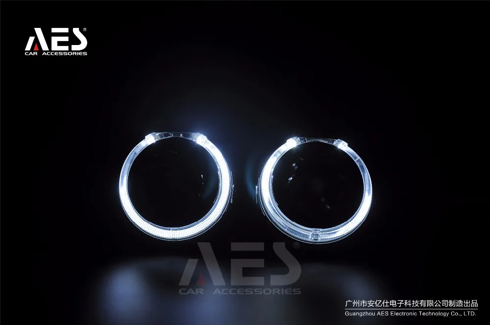 Лучшие продажи светодиодный обтекатель AES 12V 2 шт. Светодиодный Интегрированный Ангельские глазки кожух для 3 дюймов объектив проектора WST Kioto светодиодный Q5 King Kong Q5