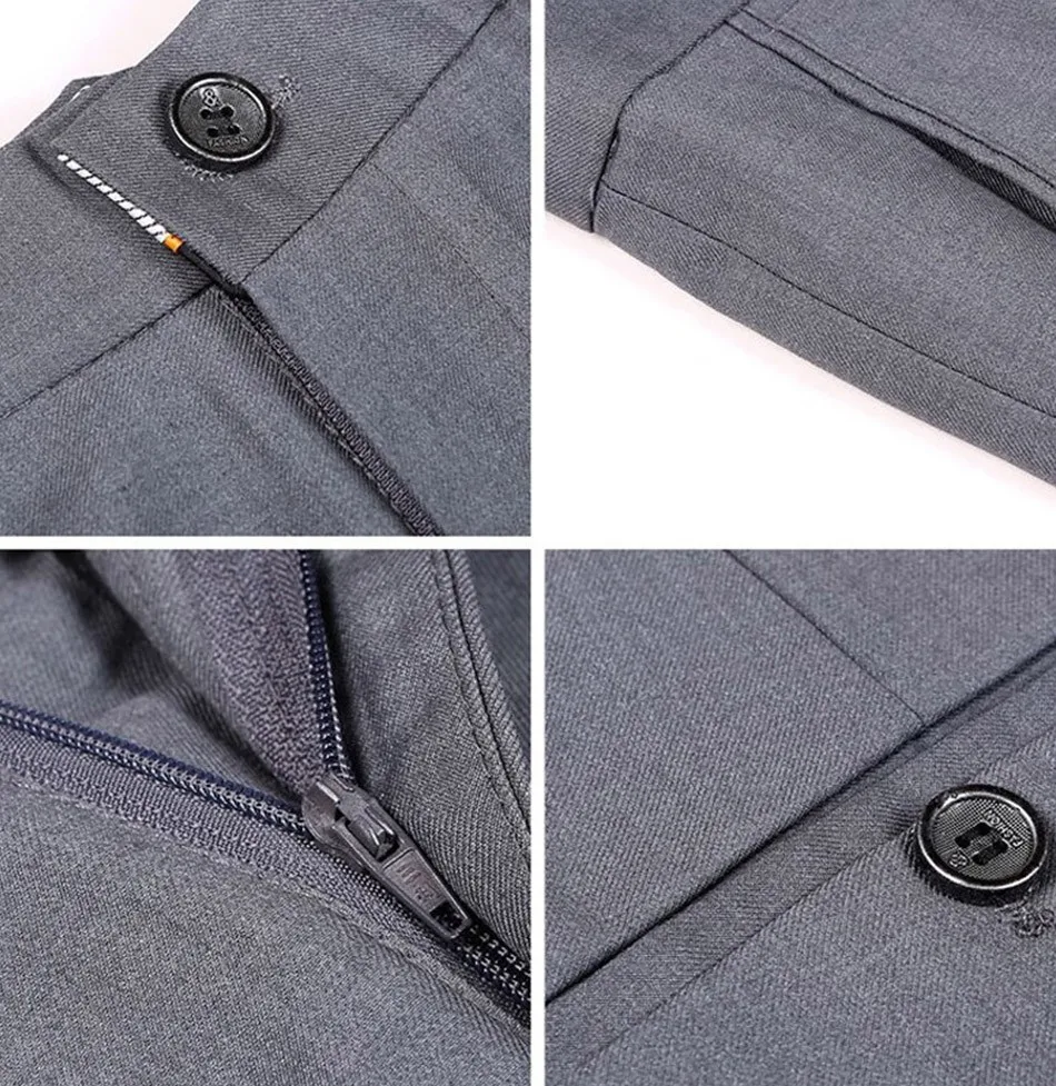 Мужские Роскошные брюки для костюма, мужские брюки, s Slim Fit, официальный Блейзер, брюки,, Новое поступление, Pantalon, костюм, Homme, черный, B065