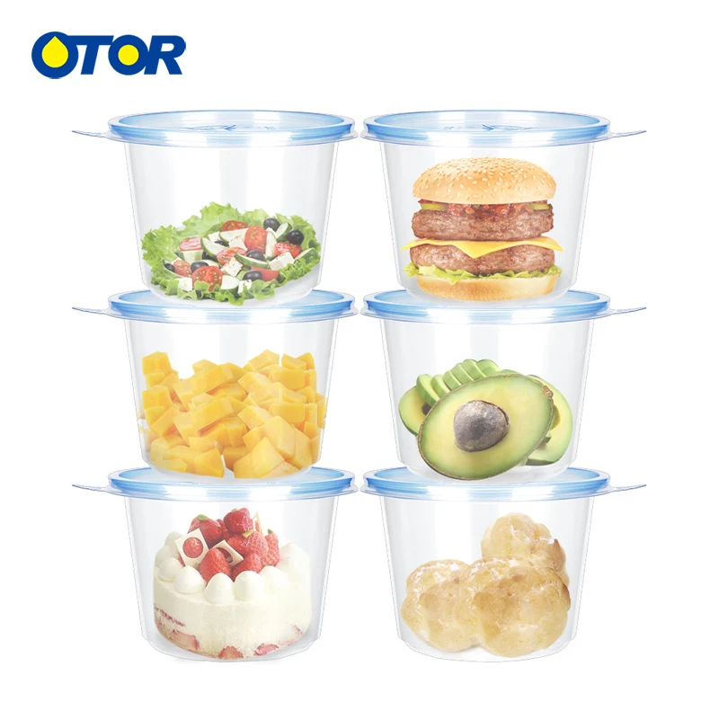 OTOR прозрачные круглые пластиковые контейнеры для пищевых продуктов чистые ванны