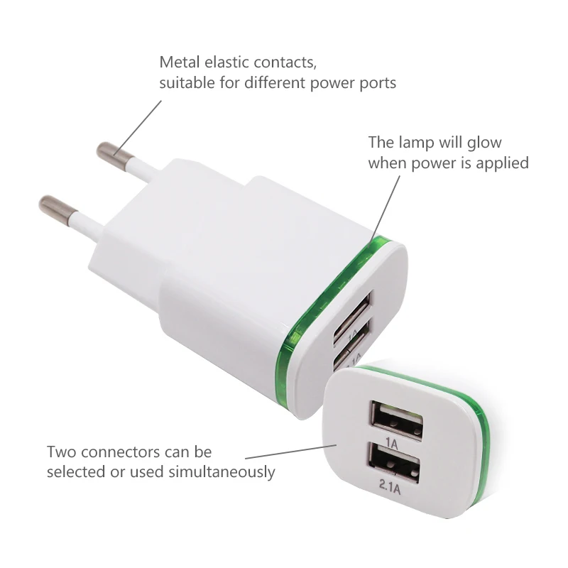 Timisoojun Mobile Phone Charger 5V/2A 2 Port USB For iPhone Samsung Xiaomi Huawei Fast Charging Universal Travel Adapter | Мобильные
