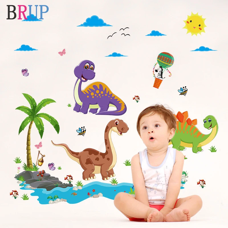 Настенные Стикеры с динозаврами для детской комнаты Мультяшные животные