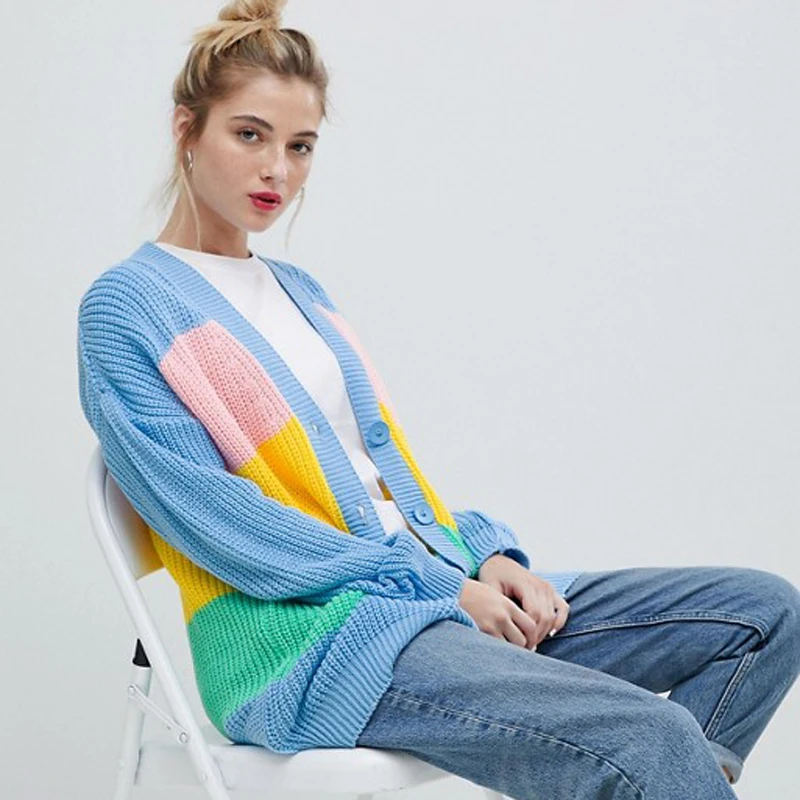 Длинное трикотажное пальто для девочек осенне-зимний свитер 2018 |