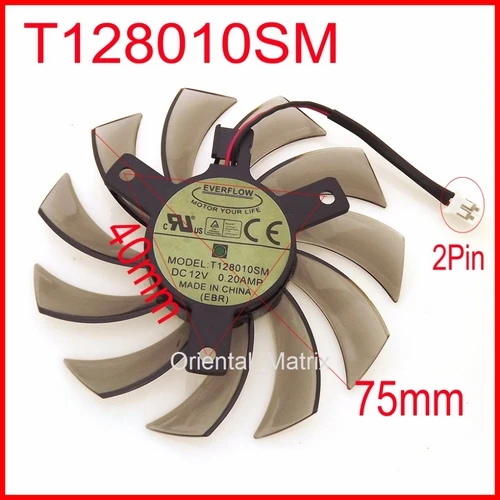 T128010SM-2Pin T128010SM PLD08010S12H 75 мм вентилятор для GIGABYTE видеокарты кулер вентилятор охлаждения - Цвет лезвия: T128010SM-2Pin