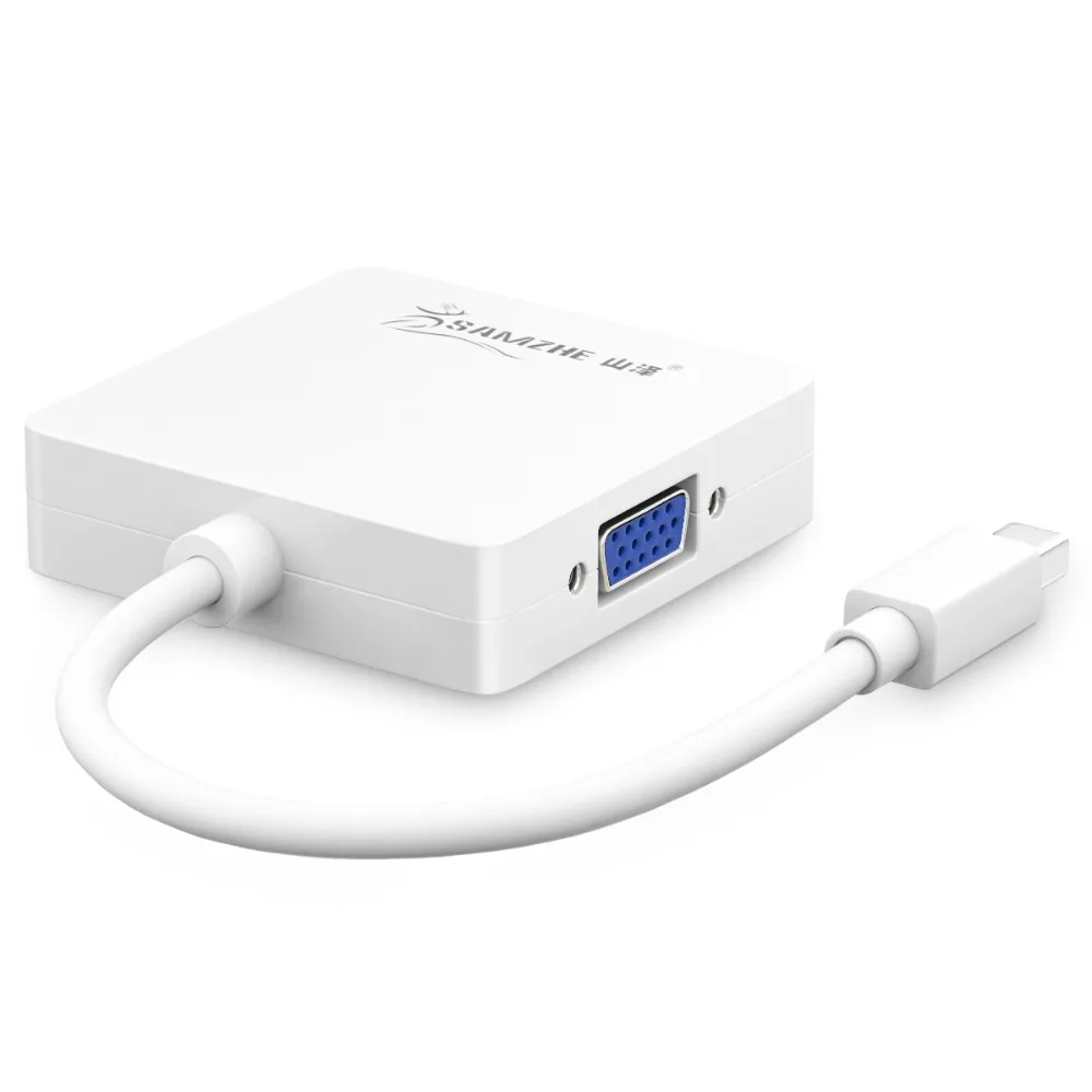 SAMZHE Mini DP адаптер к HDMI/VGA/DVI порт 3 в 1 кабель с интерфейсом Thunderbolt высокоскоростной
