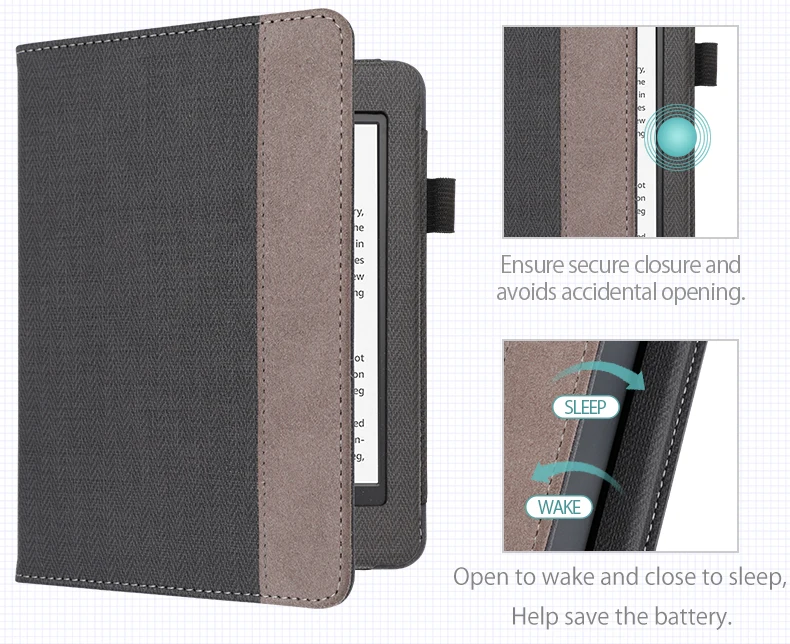 WALNEW чехол-подставка подходит для Kindle Paperwhite 10го поколения из искусственной кожи чехол умный защитный чехол с ремешком на руку