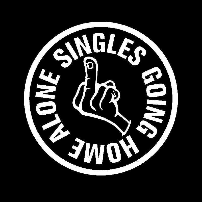YJZT 15.5CM*15.5CM FUNNY SINGLES GOING HOME ALONE Finger Decal Vinyl Car Sticker Black/Silver C3-1984 | Автомобили и мотоциклы