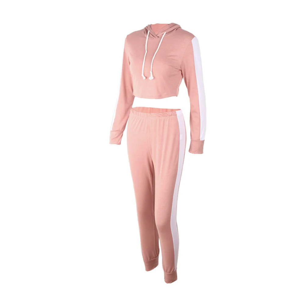Комплект из 2 предметов для женщин Loungewear топ с капюшоном спортивная спортивный