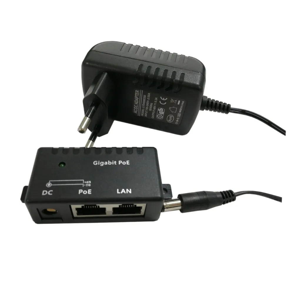 1 гигабитный настенный адаптер питания через Ethernet PoE инжектор режим B 48 В 15