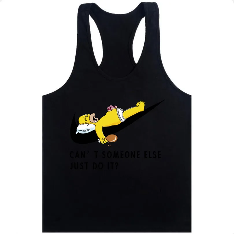 Tanktop модный Мужской Забавный Топ без рукавов дышащий мужской жилет на бретелях 2018