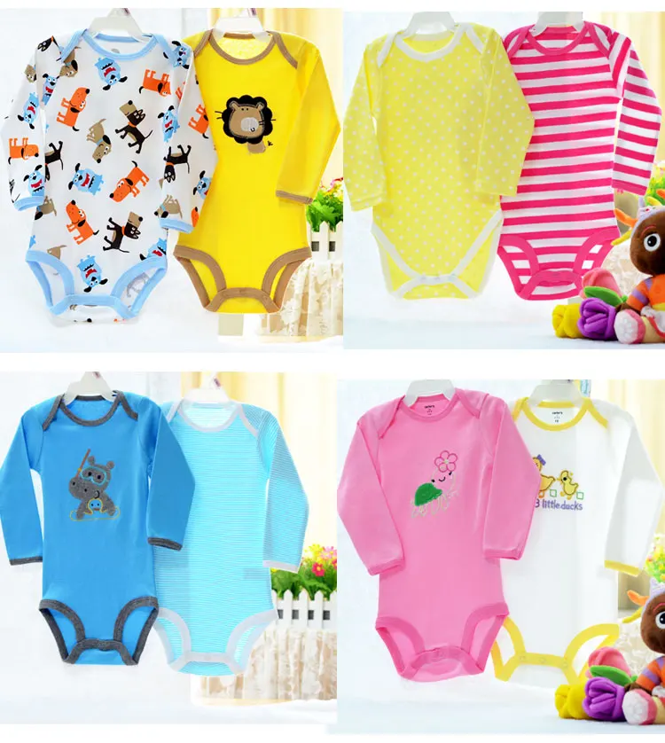 Комбинезон для новорожденных из натурального хлопка с длинным рукавом 3/4/5