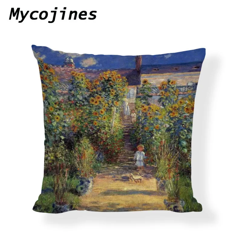 Наволочка для подушки Monet Sunrise Impression, синяя водяная Лилия, декоративная наволочка, художественная, выставочная, для дома, дивана, наволочки