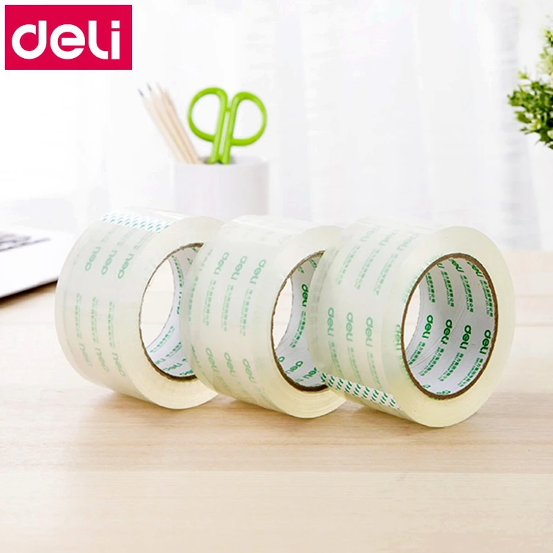 6 шт./лот Deli упаковочная лента 60 мм * 100y(91 м) 50 мкм и 48 150 мх45 прозрачная желтая