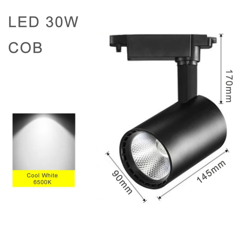 Black 30W COB Горячая алюминиевый светодиодный светильник Современный COB прожекторы супер яркость изюминка объект Модный магазин освещение эффект династии - Испускаемый цвет: Black 30W COB