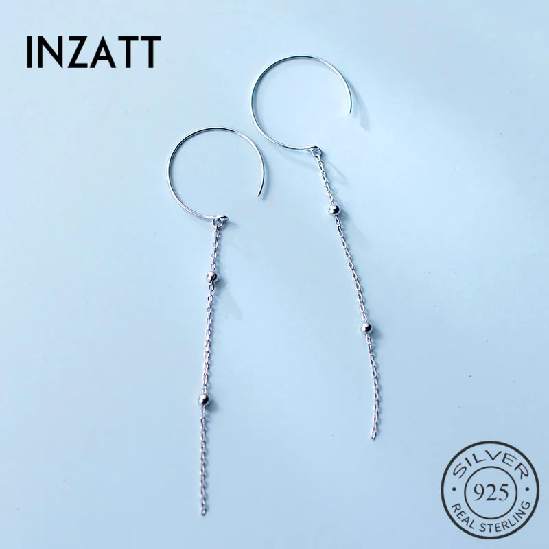 INZATT серебро 925 пробы бусы длинная цепочка кольцо с кисточкой серьги богемный