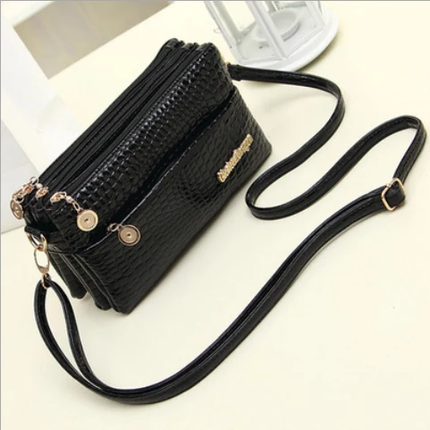 Маленькая сумка через плечо Bolsas Femininas, Сумка с узором «крокодиловая кожа», женские сумки-мессенджеры для женщин, новая черная сумка DJ20 - Цвет: Черный