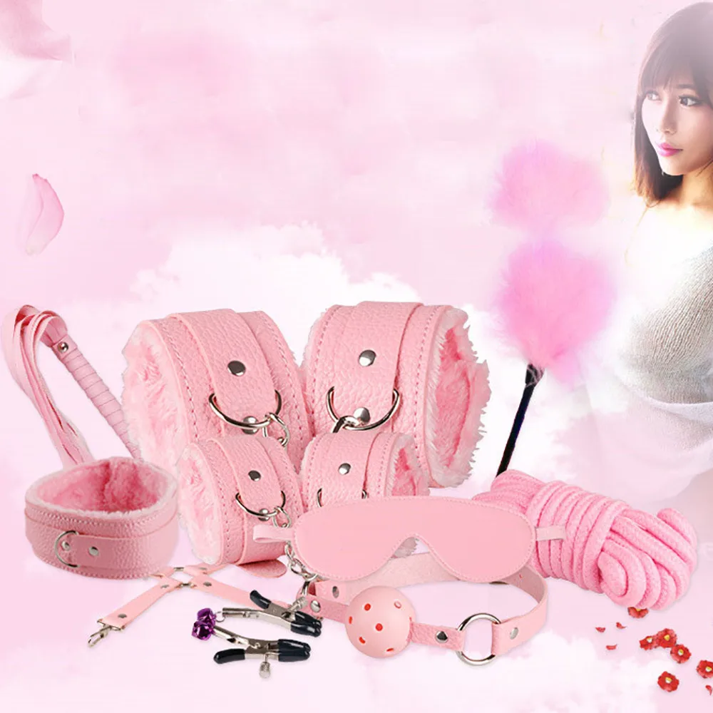 Amazing 10PCS/Set Adult set pink Mall-Under Bed Bondage Restraint System with Hand Cuffs Ankle Cuff for women men