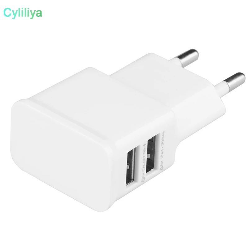 Универсальное зарядное устройство с двойным USB разъемом EU мобильный телефон 1 А 2