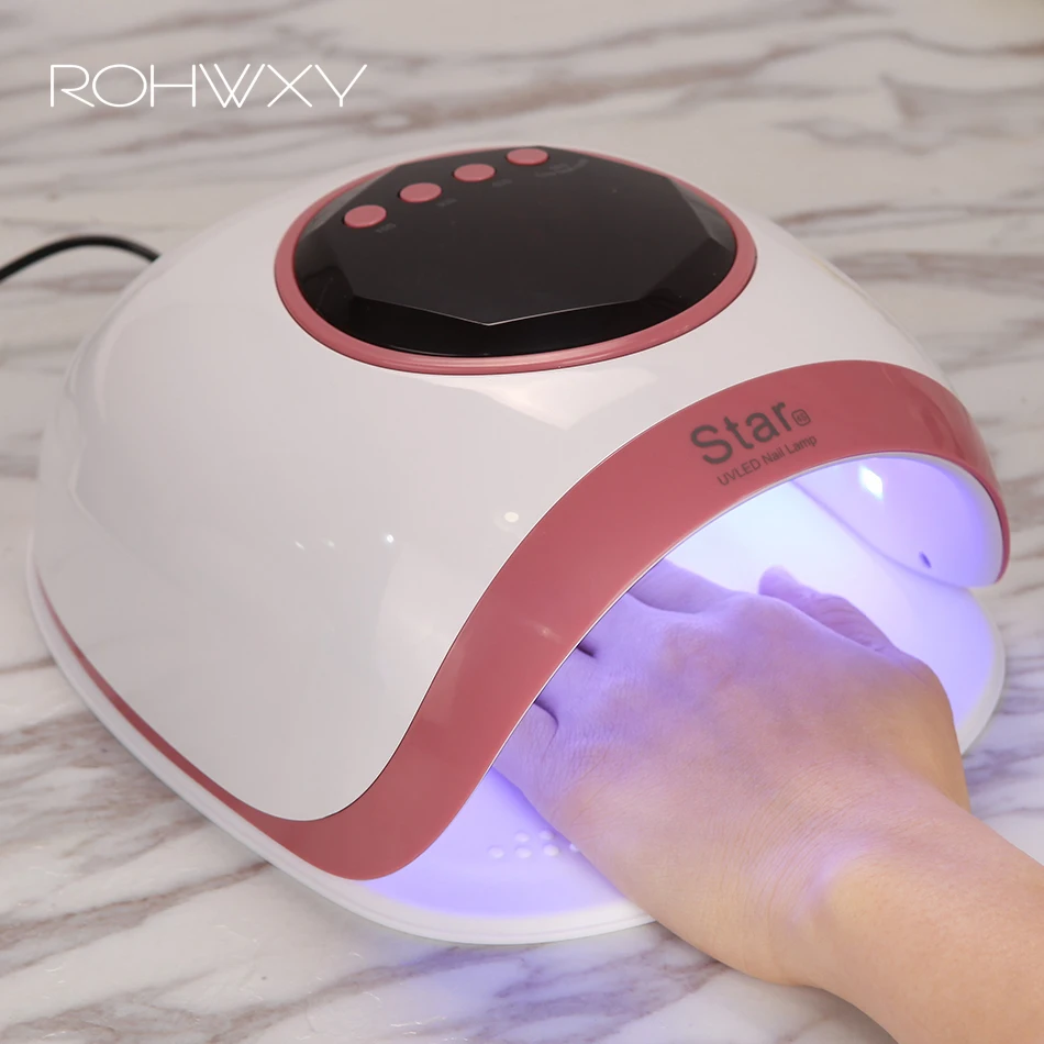 ROHWXY 60 Вт Сушилка для ногтей Sun Lihgt УФ светодиодный светильник для маникюра Профессиональный ЖК-дисплей лампа для ногтей Гель-лак для ногтей для дизайна ногтей