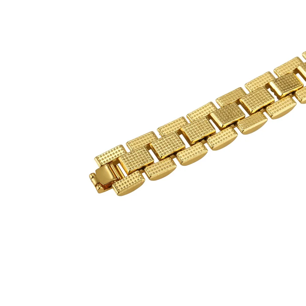 Hip Hop Men Bling Gold Silver Party Track Jewelry Hand Chains Bangles Rhinestones Simulated Stone Women Bracelets | Украшения и
