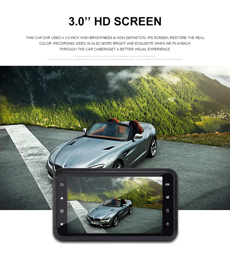 Olysine Автомобильный видеорегистратор, novatek Автомобильный видеорегистратор Full HD 1080P Dash камера IR ночного видения Dash Cam металлический корпус Регистратор
