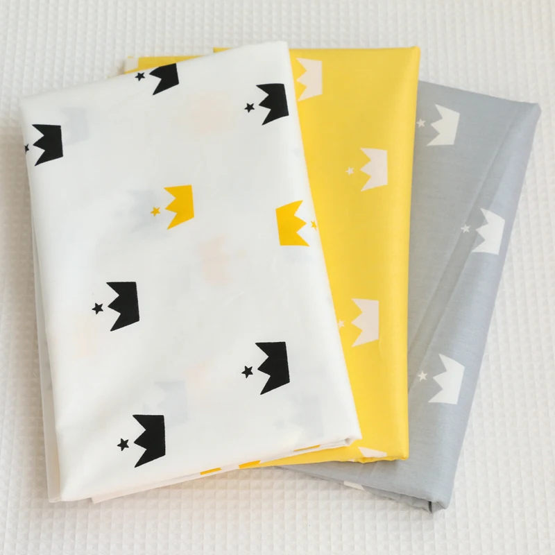 Многоцветная корона 100% саржевая хлопчатобумажная ткань для пэчворка стеганые