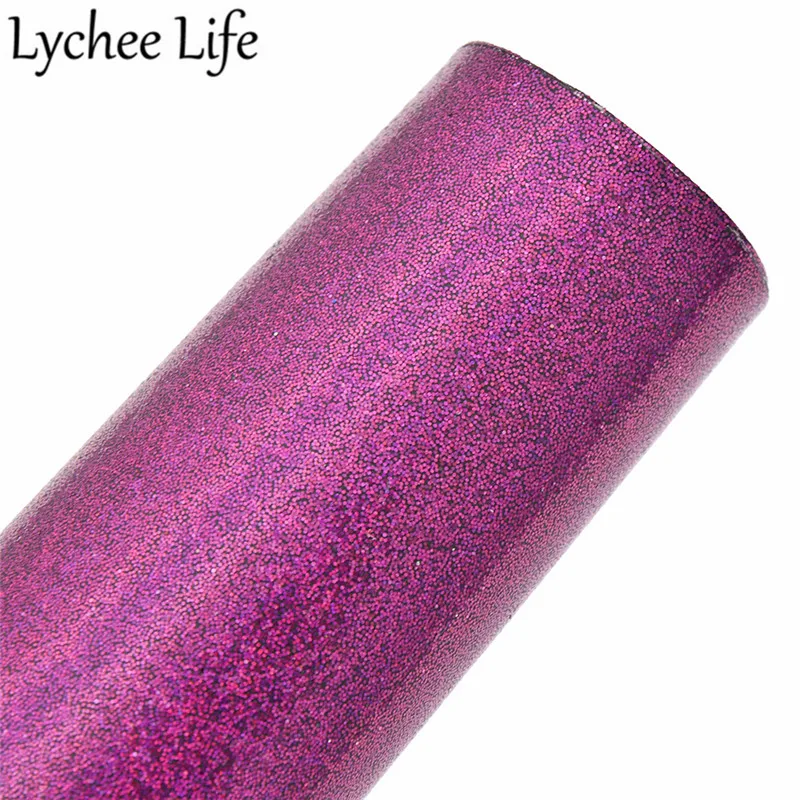 Lychee Life цветная лазерная кожаная ткань PU Переливающаяся лакированная Ткань DIY Современная домашняя одежда текстиль швейная ткань аксессуары