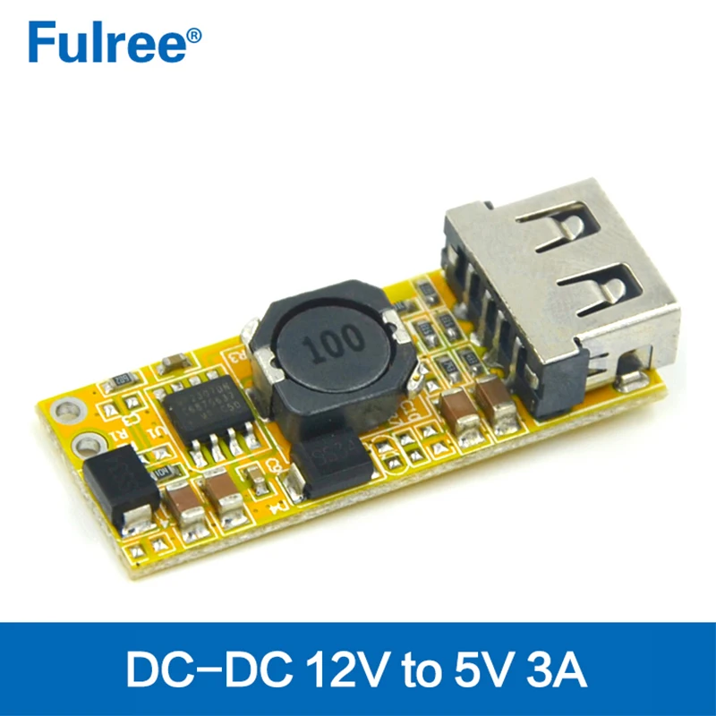 DC 12V to 5V 3A 15W Step Down Converter 12 Volt 5 3 Amp 15 Watt 12Vdc 5Vdc Buck Car Power Supply on - Понижающий преобразователь DC 12В на 5В 3А 15Вт, 12 вольт, 5,3 ампера, 15 ватт, источник питания для автомобиля.