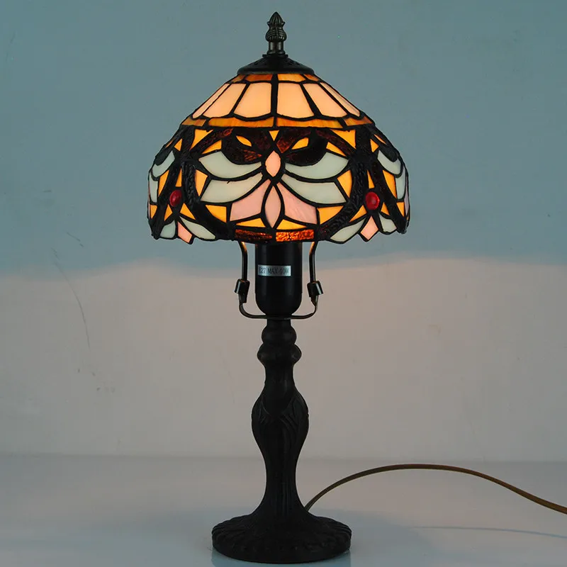 1 светильник в европейском стиле ретро настольная лампа из витражного стекла