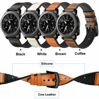 sport watch strap for huami amazfit 1 2 genuine leather with rubber watchbands for samsung gear s3 bracleelt for huawei watch 2p