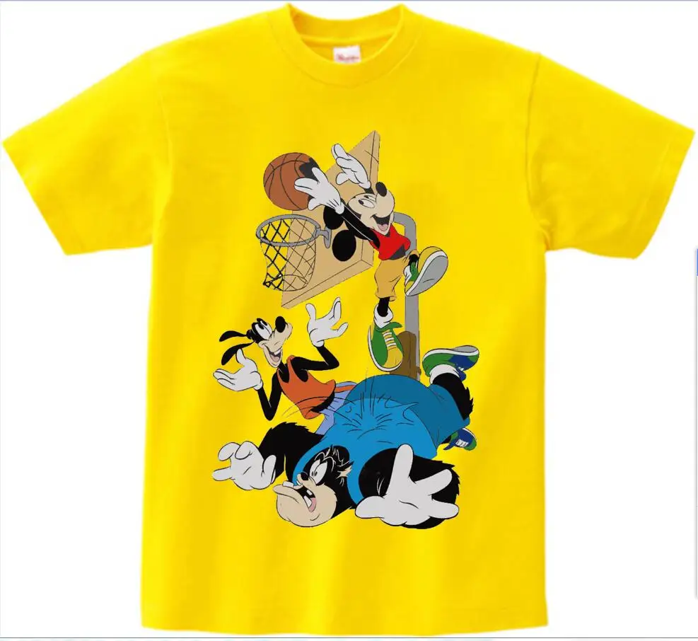 yellow childreTshirt Детские футболки с изображением Микки Мауса футболка с короткими рукавами с изображением мышки футболка для маленьких мальчиков и девочек с Дональдом летняя футболка с круглым вырезом От 2 до 15 лет N - Цвет: yellow childreTshirt